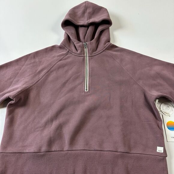 NWT Vuori Restore Half Zip Hoodie Elderberry Women’s Size Large - Picture 3 of 8